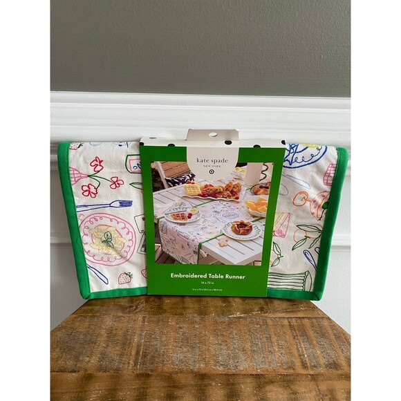 Party Print Runner Cream Green Pink kate spade new york x Target hosting dining - Picture 3 of 5